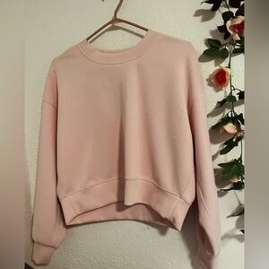 Lululemon Athletica Light Pink Oversized Cropped Crewneck